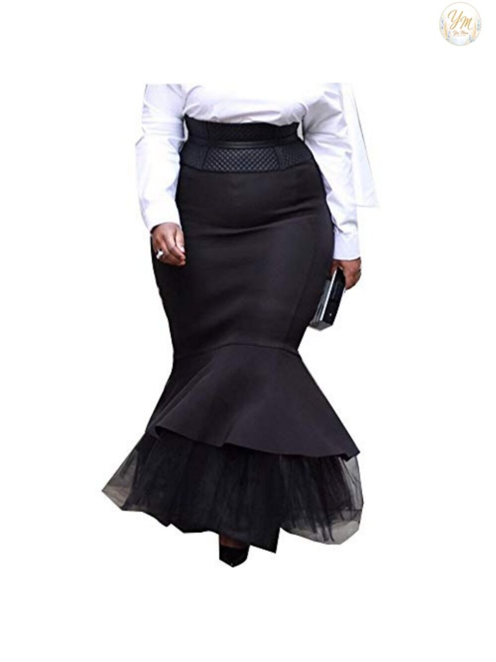 Plus Size Mermaid Floor-Length High Waist Falbala Women's Skirt